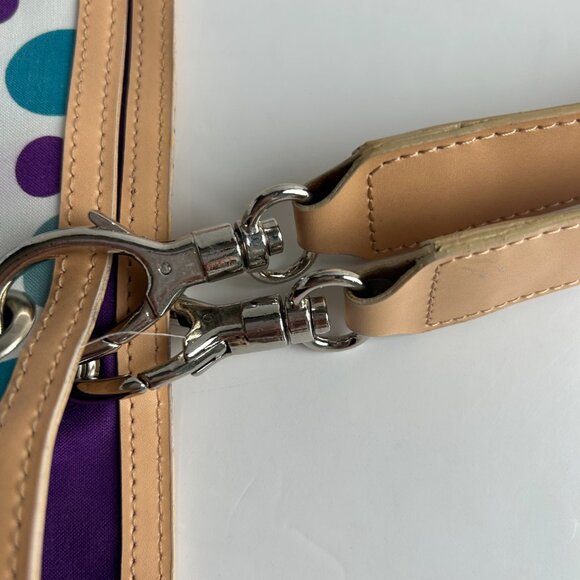 Amanda Smith Polka Dot Large tote/Shoulder Bag, Weekender, Grocery Bag in  purpl - Picture 9 of 12